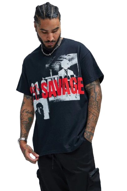 T-shirt oversize à manches courtes 21 Savage American Dream - Noir L