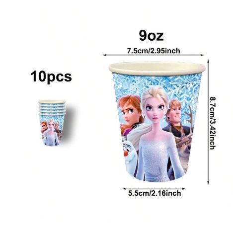 Vaisselle anniversaire thème Frozen – Ensemble - 51 pièces