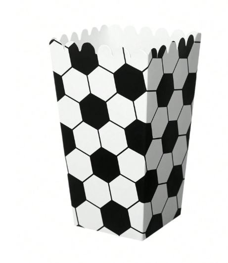 Boîtes à pop-corn imprimées avec un motif de football pour les fêtes, 20  pièces
