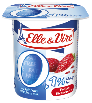 ELLE & VIRE - Dessert Lacté aux fruits 0.1% - Fraise 125G