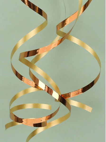 20 PCS 5 rouleaux de ruban décoratif métallique pour ballons, 10m de ruban doré