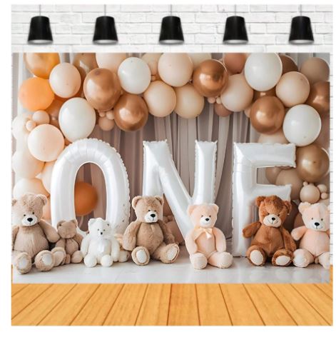 Décor de fond 1er anniversaire – Thème bébé unisexe