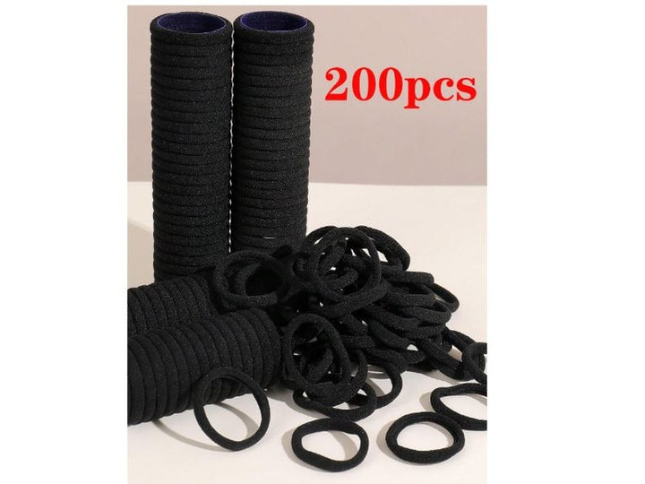 200 Chouchou élastique de couleur noire unie