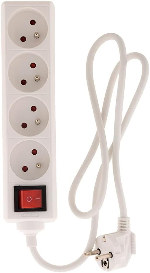 ZENITECH - Rallonge Bloc 4 Prises 16A avec Interrupteur