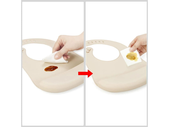 Ensemble de 3 Bavoirs en Silicone pour Bébé dans des nuances naturelles