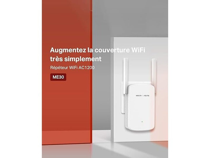 TP-LINK MERCUSYS ME30 – Répéteur WiFi Bi-Bande AC1200