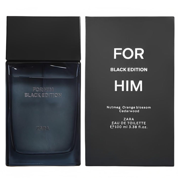 Parfum ZARA - Eau de toilette For Him Black black Edition nutmeg orange blossom cedarwood 100ml