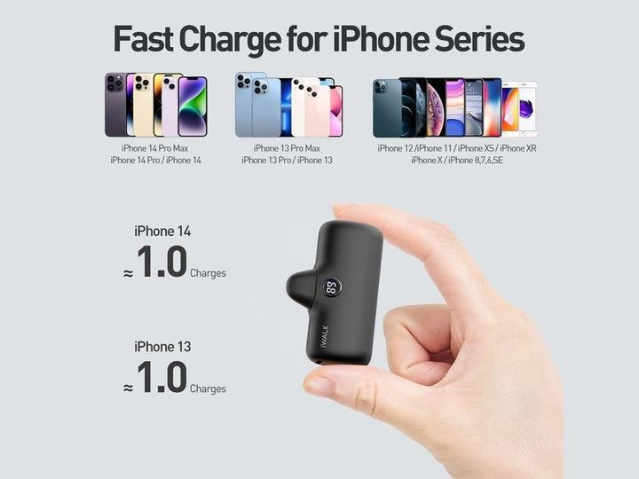 iWALK Mini Power Bank 4800mAh – Charge Rapide PD pour iPhone