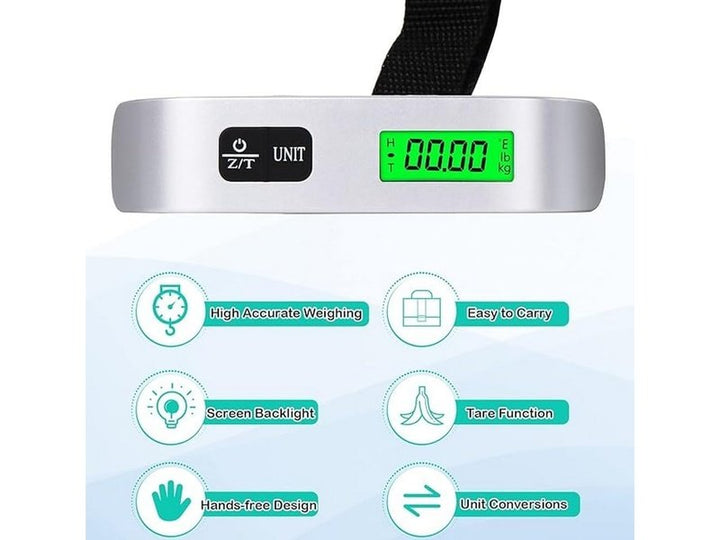 BLENDURA – Pèse-Bagage Électronique 50kg (Gris)