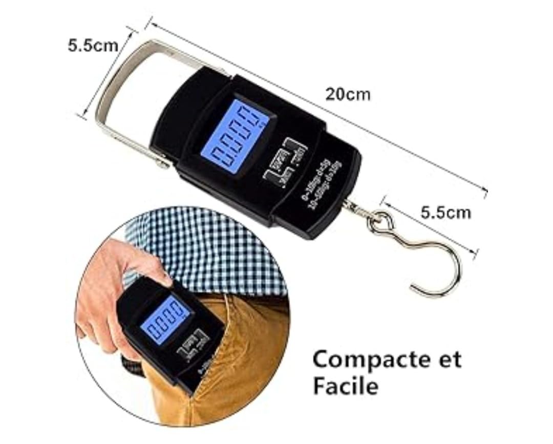 Balance Digitale Portable – Pèse-Bagage 50kg avec Écran LCD & Tare