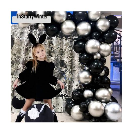 Ballons argent et noir, 20 pièces