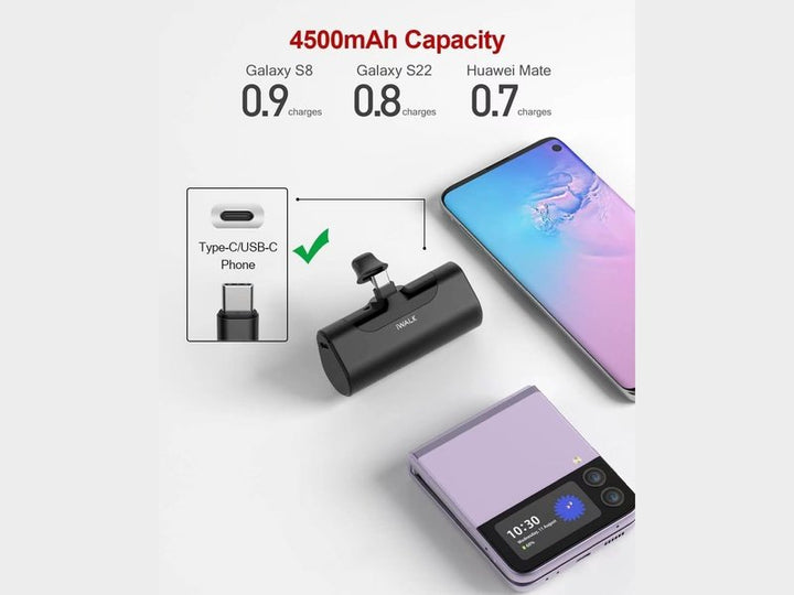iWALK Chargeur Externe USB-C 4500mAh – Compact et Rapide