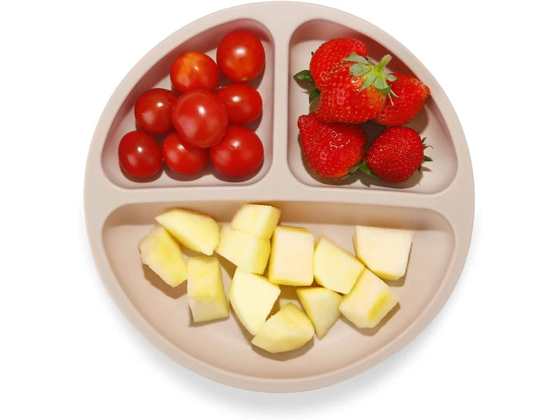 PANDAEAR - Assiettes Bébé Silicone – Lot de 3 Divisées & Antidérapantes