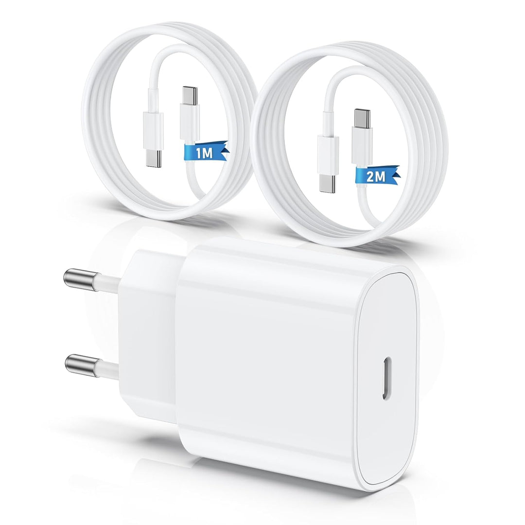 Chargeur pour iPhone 15 16, 20W apple original chargeur rapide avec 60W 1M+2M câbles