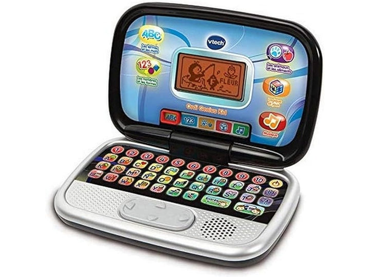 VTech - Ordi Genius Kid Noir, Ordinateur Enfant avec Écran Rétroéclairé