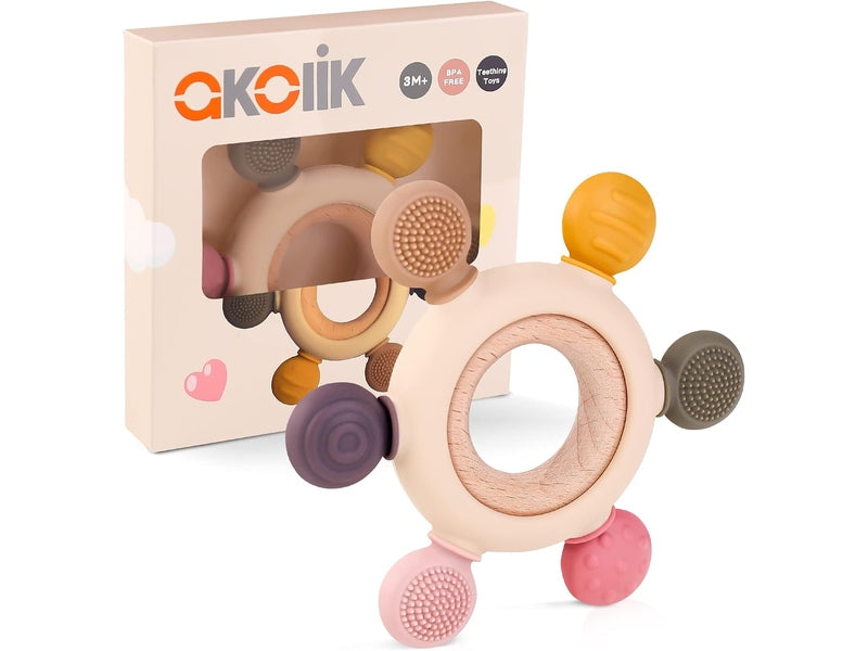 Anneau de dentition en silicone pour bébé AKOLIK sécurisé