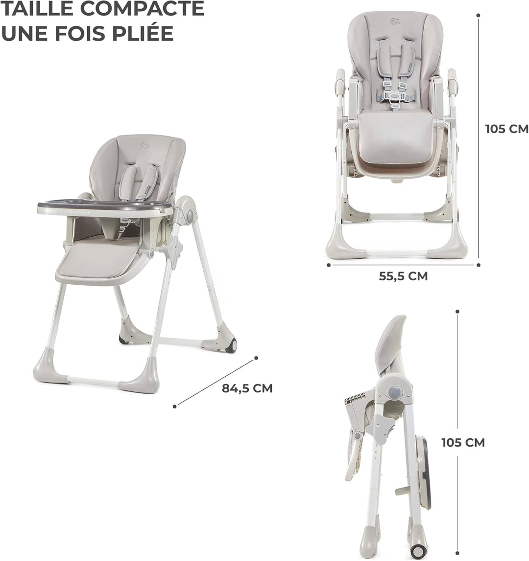 Kinderkraft YUMMY - Chaise haute bébé – Réglable et pliable dès la naissance