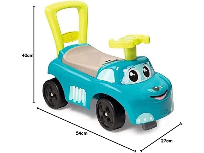 Smoby - Porteur Auto Bleu - Fonction Trotteur - pour Enfant Dès 10 Mois - Coffre à Jouets