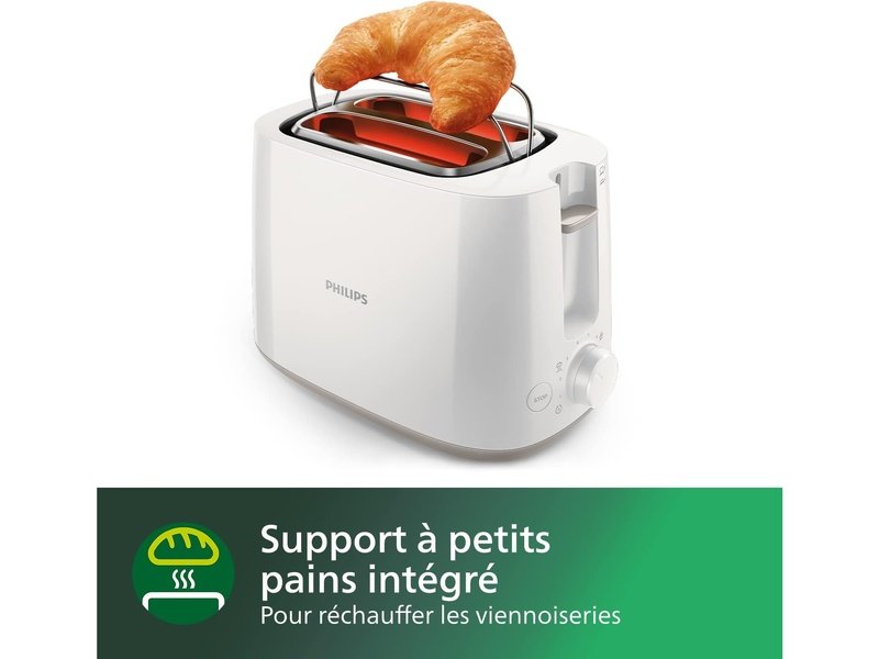 PHILIPS - Grille-pain avec Fonction de Décongélation et Tiroir Ramasse-Miettes