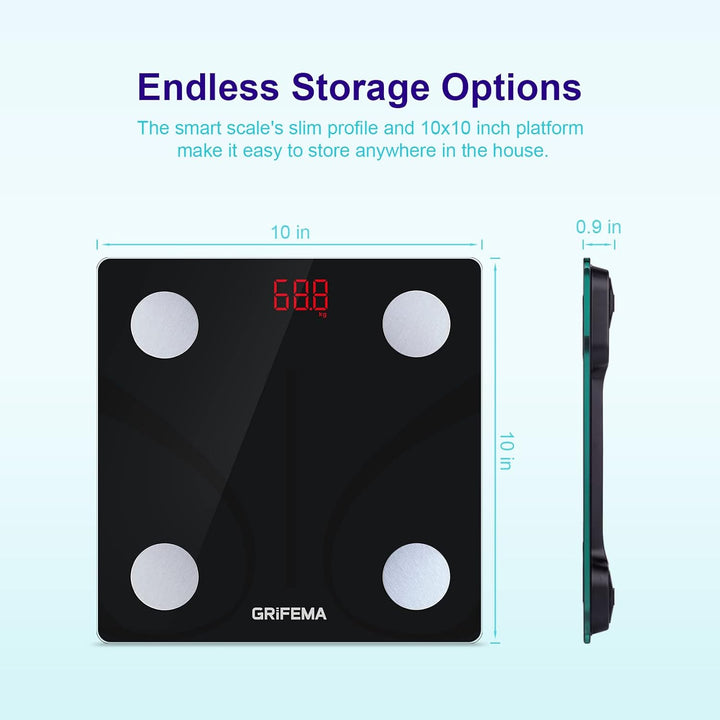 GRIFEMA GA2001 - Balance Connectée – Impédancemètre Bluetooth Noir