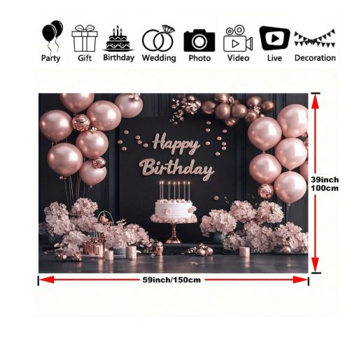 Décor de fond anniversaire – Happy Birthday classique