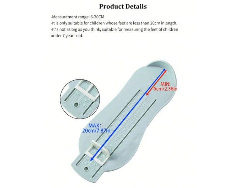 Dispositif De Mesure De Pied De Bébé, gris