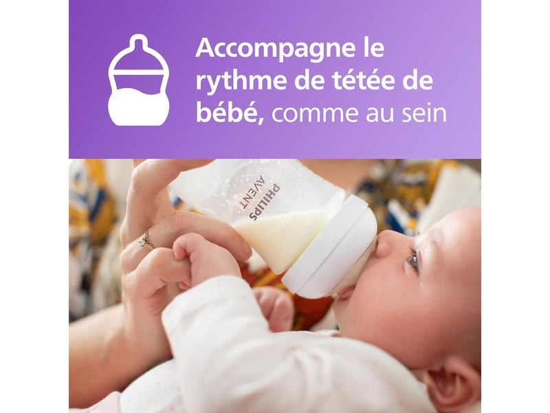 PHILIPS AVENT - Lot de 4 biberons Natural Response avec tétines T3 -260 ml