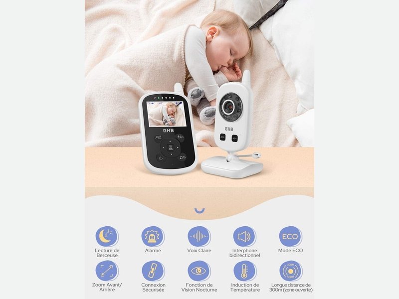GHB - Moniteur Vidéo Bébé avec Vision Nocturne