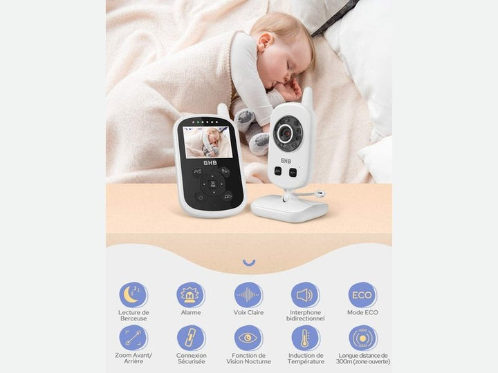 GHB - Moniteur Vidéo Bébé avec Vision Nocturne