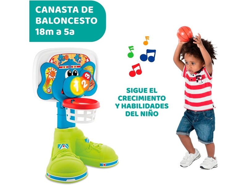 CHICCO - Ligue de Panier - Anneau de Basket Électronique avec Jeux et Musique intégrés