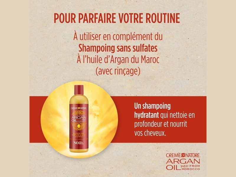 CREME OF NATURE - Pack Shampooing + Après-shampooing reconstructeur à l'Huile d'Argan, sans sulfates