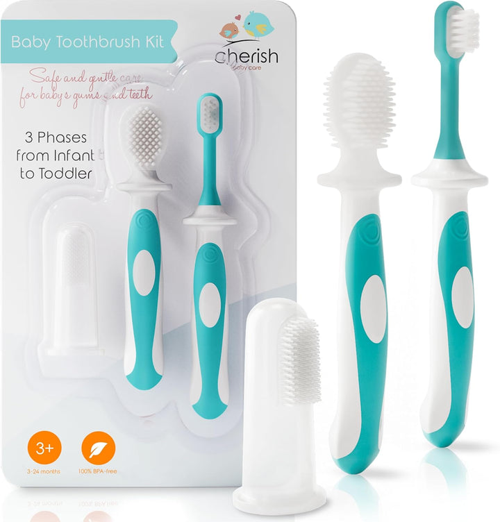 Cherish Baby Care Kit De Brosse à Dents Bébé (3 à 24 Mois) -  Sans BPA