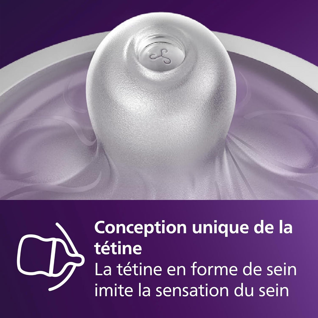 PHILIPS AVENT - Biberon à Réponse Naturelle de 125 ml avec valve AirFree - sans BPA - pour les bébés de 0 mois