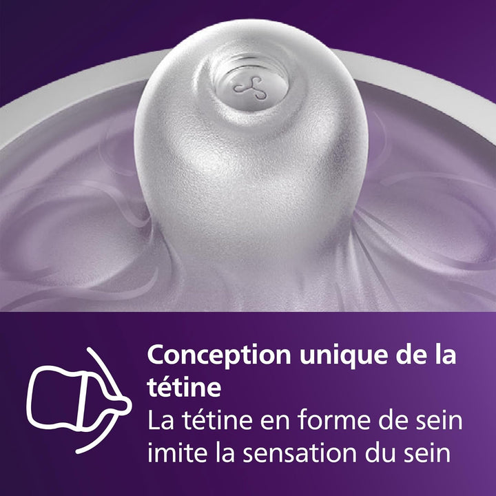 PHILIPS AVENT - Biberon à Réponse Naturelle de 125 ml avec valve AirFree - sans BPA - pour les bébés de 0 mois