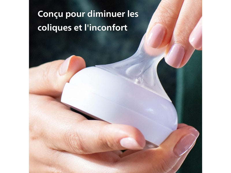 PHILIPS AVENT -  Kit biberons pour nouveau-né – 4 biberons, 2 tétines, sucette ultra-douce et goupillon, 0-12 mois