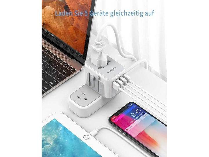 TESSAN - Adaptateur de Voyage Universel – Compact & Pratique