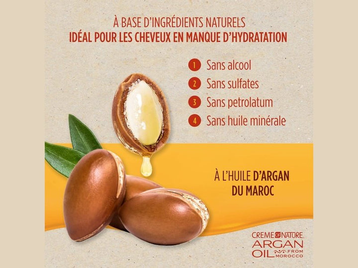 CREME OF NATURE - Pack Shampooing + Après-shampooing reconstructeur à l'Huile d'Argan, sans sulfates