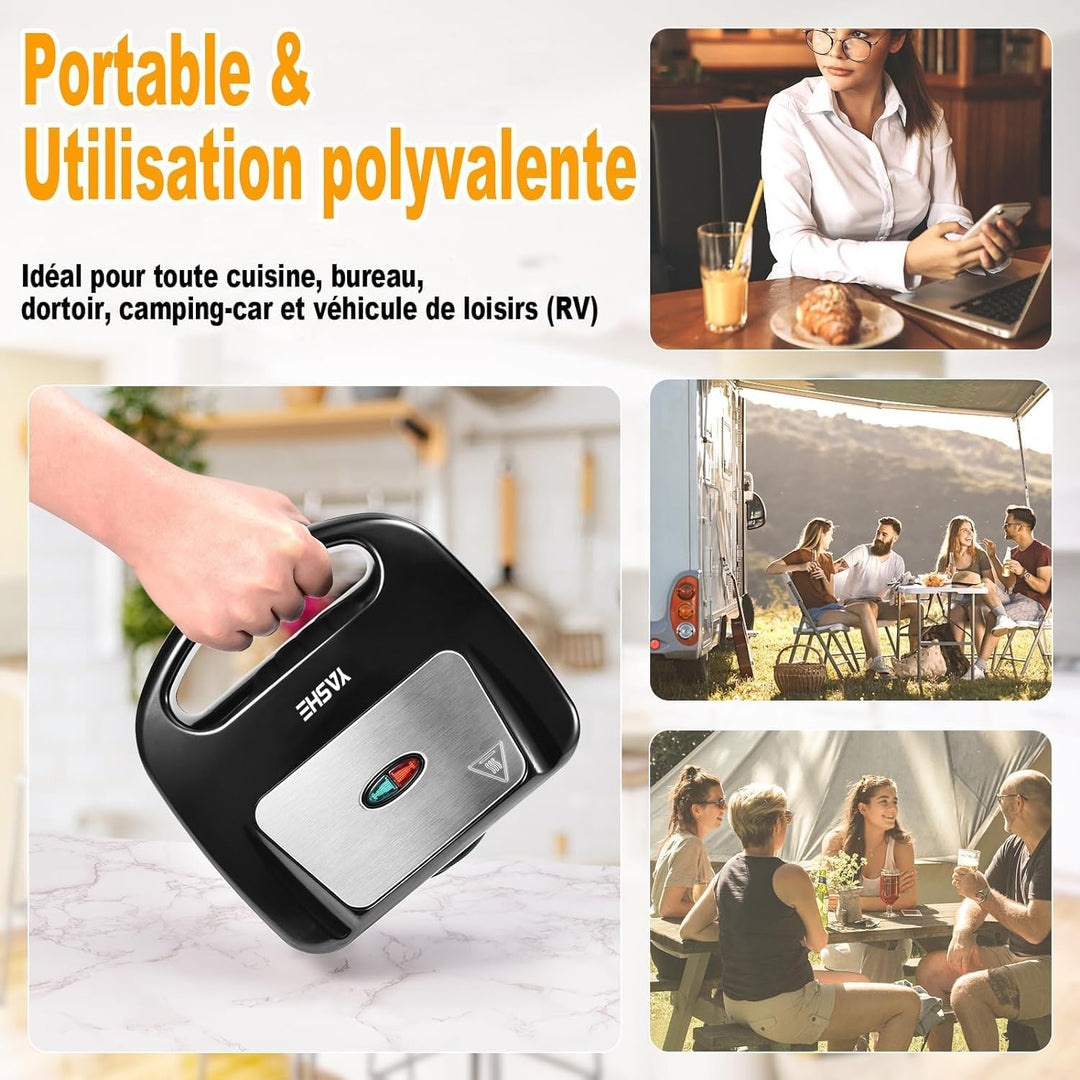 YASHE - Gaufrier Electrique - Plaques Antiadhésives - 750W