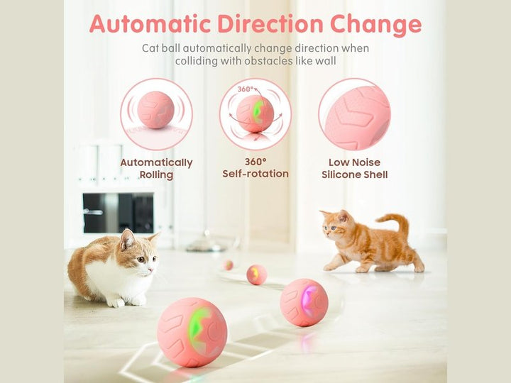 BOYTION - Boule interactive de jeu pour Chat avec lumières LED changeantes