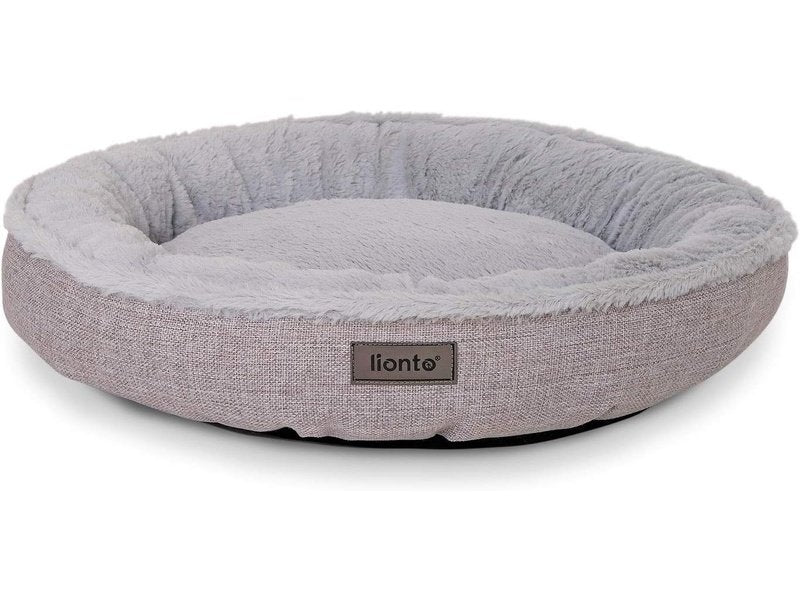LIONTO - Lit rond pour animal de compagnie (chien, chat) confortable, anti-dérapant.