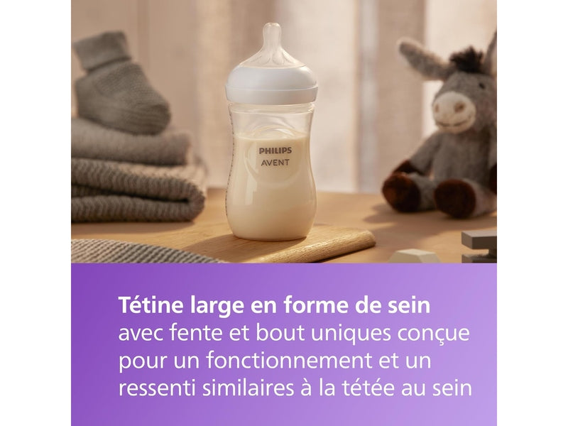 PHILIPS AVENT - Lot de 4 biberons Natural Response avec tétines T3 -260 ml