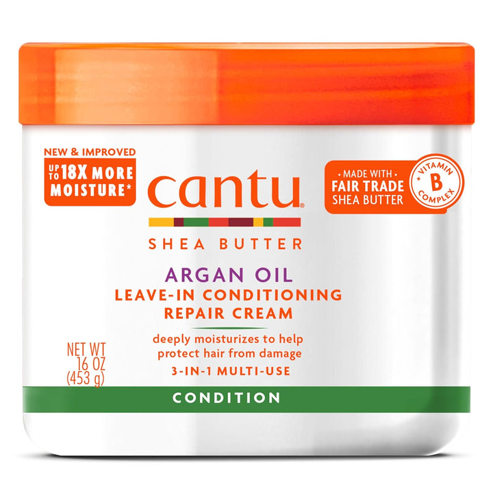 CANTU – Crème Réparatrice Sans Rinçage à l’Huile d’Argan (Leave-In Conditioner) – 473 ml