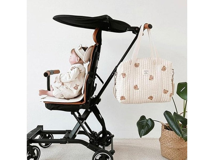 Sac à Langer Bébé en Coton Brodé – Fourre-Tout Portable