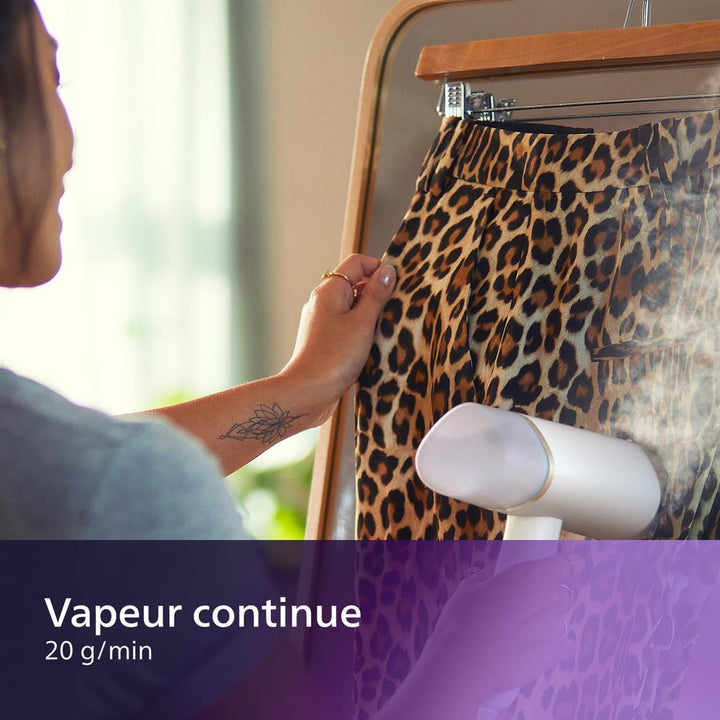 PHILIPS - Défroisseur à Main 3000 – 1000W, Vapeur 20g/min, Réservoir 120ml