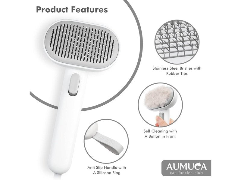 AUMUCA - Brosse à Poils longs & courts pour animaux de compagnie