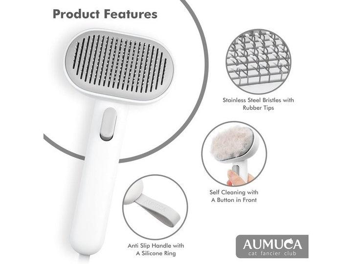 AUMUCA - Brosse à Poils longs & courts pour animaux de compagnie
