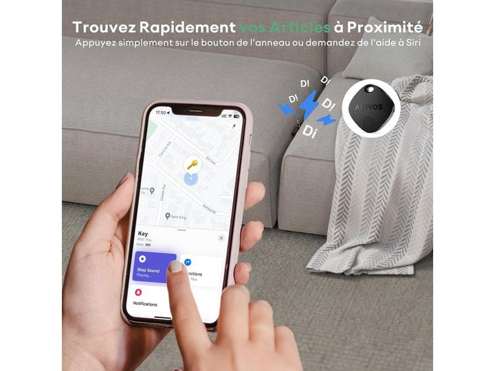 ATUVOS – Trackers d’Objets Bluetooth Type AirTag – Lot de 2
