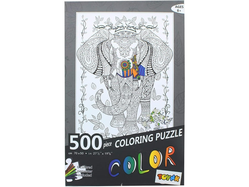 Puzzle Éléphant à Colorier – 500 Pièces Antistress Adulte & Enfant