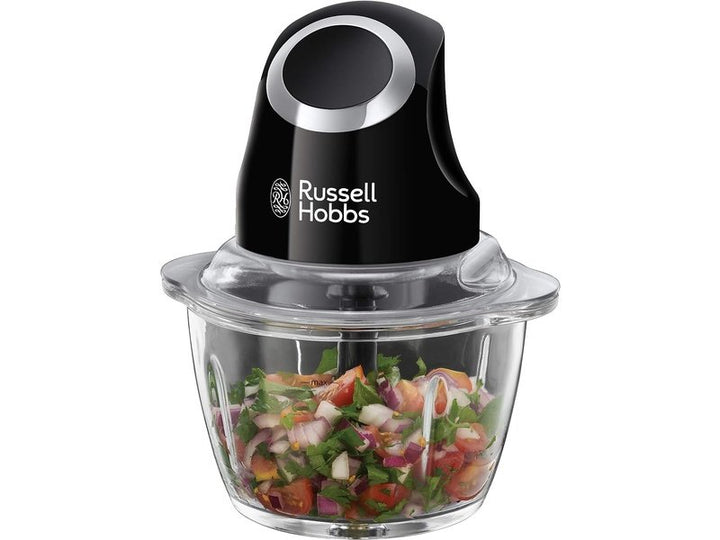 RUSSELL HOBBS – Mini Hachoir Électrique – Bol Verre & Lames Inox – Noir