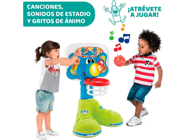 CHICCO - Ligue de Panier - Anneau de Basket Électronique avec Jeux et Musique intégrés